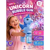 Yıldırım Oyuncak Pilli Işıklı Unicorn Bubble Gun 22CM Baloncuk Tabancası – Tek Tuş, Yoğun Baloncuk Köpüğü, Çocuk Oyuncağı - Mavi - Açık Mavi