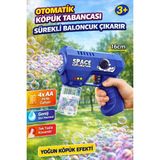 Yıldırım Oyuncak Pilli Otomatik Astronot Köpük Tabancası Bubble Gun 16CM – Sürekli Baloncuk Çıkaran Eğlenceli Oyuncak - Mavi
