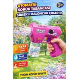 Yıldırım Oyuncak Pilli Otomatik Astronot Köpük Tabancası Bubble Gun 16CM – Sürekli Baloncuk Çıkaran Eğlenceli Oyuncak - Pembe