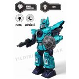YILDIRIM OYUNCAK Pilli Sesli Işıklı ve Müzikli Buhar Çıkartan Hareketli Pilli Robot 34 cm - Buhar Atan Müzikli Robot