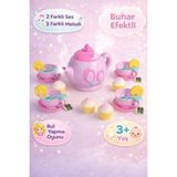 Yıldırım Oyuncak Pilli Sesli Müzikli Buhar Çıkartan Oyuncak Çaydanlık Evcilik Seti 24 Parça - Renkli