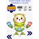Yıldırım Oyuncak Pilli Sesli Müzikli Dans Eden LED Işıklı Kolları Ayakları Hareketli Fonksiyonlu Işıklı Ayıcık Robot - Yeşil