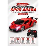 Yıldırım Oyuncak Pilli Uzaktan Kumandalı Lamborghini Ferrari Spor Araba 19CM – LED Işıklı Full Fonksiyon Rc Yarış Arabası - Kırmızı