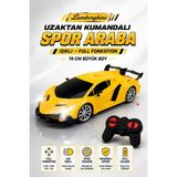 Yıldırım Oyuncak Pilli Uzaktan Kumandalı Lamborghini Ferrari Spor Araba 19CM – LED Işıklı Full Fonksiyon Rc Yarış Arabası - Sarı