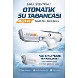 Yıldırım Oyuncak Şarjlı Elektrikli Otomatik Su Tabancası 40CM –su Çekmeli Sürekli Atış Güçlü Basınçlı Büyük Hazneli - Açık Beyaz - Gri
