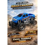 YILDIRIM OYUNCAK Şarjlı Uzaktan Kumandalı RC Arazi Canavarı Off-Road Araba 27cm | Yüksek Şaseli Büyük Tekerlekli