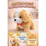 YILDIRIM OYUNCAK Sesli Hareketli Yürüyen Peluş Köpek 16 Cm | Havlama Sesli Yumuşak Oyuncak Köpek