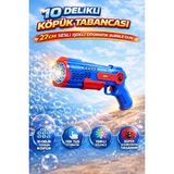 Yıldırım Oyuncak Sesli Işıklı Otomatik Örümcek Adam Köpük Tabancası 27CM – Pilli 10 Delikli Spderman Bubble Gun - Kırmızı - Mavi