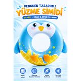 YILDIRIM OYUNCAK Sevimli Penguen Tasarımlı Çocuk Yüzme Simidi 8+ Yaş – Geniş İç Alanlı Deni ve Havuz için Şişme Simit