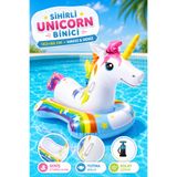 YILDIRIM OYUNCAK Sihirli Unicorn Tutma Kollu Şişme Binici 163×86 cm – Tutmaçlı Havuz ve Deniz Kullanımına Uygun Büyük Boy Binici