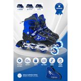 YILDIRIM OYUNCAK Silikon Tekerlekli Led Işıklı Ayarlanabilir 2+1+1 2+2 Tek Sıra Paten 3 in 1 Çocuk Pateni