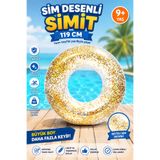 YILDIRIM OYUNCAK Sim Desenli Şeffaf Deniz Simidi 119 cm – Altın ve Pembe Simli Büyük Boy Yüzme Simidi – Havuz ve Deniz İçin – 9+ Yaş 19 Cm Sim Desenli Şeffaf Simit, Büyük Boy Deniz Simidi, Havuz & Deniz Kullanımı