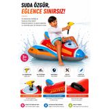 YILDIRIM OYUNCAK Şişme Jet Ski 117x77 Cm Çocuk Su Oyuncağı Su Üstünde Kalabilen Dayanıklı Deniz Havuz Yazlık Oyuncak