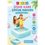 YILDIRIM OYUNCAK Şişme Kare Çocuk Havuzu Mini Kare Havuz 85x85x23 cm - Yumuşak Tabanlı Bebek Havuzu 1-3 Yaş Yaz Eğlence Havuzu Yeşil