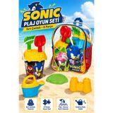 YILDIRIM OYUNCAK Sonic Sırt Çantalı 8 Parça Plaj Oyun Seti – Kova, Kürek, Tırmık, Sulama Kabı ve Kum Kalıplı Çocuk Kum Oyuncak Seti 3+ Yaş