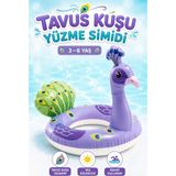 Yıldırım Oyuncak Tavus Kuşu Tasarımlı Çocuk Yüzme Simidi 3–6 Yaş – Şişme Deniz ve Havuz Simidi - Mor