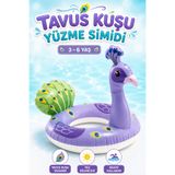 YILDIRIM OYUNCAK Tavus Kuşu Tasarımlı Çocuk Yüzme Simidi 3–6 Yaş – Şişme Deniz ve Havuz Simidi