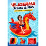 YILDIRIM OYUNCAK Tutmaçlı Ejderha Şişme Binici 198×173 cm – Tutma Kollu Büyük Boy Havuz ve Deniz Ada Binicisi