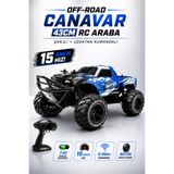 YILDIRIM OYUNCAK Uzaktan Kumandalı 15 Km/H Yapan Off Road RC Araba 43cm – 1:8 Ölçek 7.4V Şarjlı Büyük Teker Canavar Araba