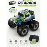 Yıldırım Oyuncak Uzaktan Kumandalı 4x4 Off Road Rc Araba – 1:18 Ölçek Şarjlı, Işıklı, 360° Rotation Akrobatik Monster Truck - Yeşil