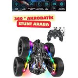 Yıldırım Oyuncak Uzaktan Kumandalı Full Fonksiyon 2.4 Çift Yönlü Renkli Akrobat Araba 16 cm Akrobatik Araba - Siyah