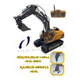 YILDIRIM OYUNCAK Uzaktan Kumandalı Full Fonksiyon Şarjlı Işıklı 360 Derece Dönen Metal Kepçe Model Kazıcı İnşaat Araç
