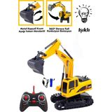 Yıldırım Oyuncak Uzaktan Kumandalı Full Fonksiyon Şarjlı Işıklı Kepçe 360 Derece Dönen Kepçe Kısmı Metal Model Kazıcı - Kahverengi