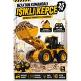 YILDIRIM OYUNCAK Uzaktan Kumandalı Işıklı Kepçe 25 cm – Şarjlı RC İş Makinesi, Hareketli Bulldozer, 15m Kontrol Mesafesi