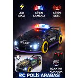 YILDIRIM OYUNCAK Uzaktan Kumandalı Led Işıklı Siren Sesli Çok Fonksiyonlu 25 cm Drift Yarış Polis Aracı