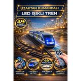 Yıldırım Oyuncak Uzaktan Kumandalı Müzikli LED Işıklı Manyetik Mıknatıslı Birleşim Yerleri 49 Parça 264 cm Tren Seti - Mavi - Beyaz