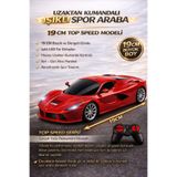YILDIRIM OYUNCAK Uzaktan Kumandalı RC Ferrari 19 CM Işıklı Spor Araba | Full Fonksiyon Pilli Yarış Arabası