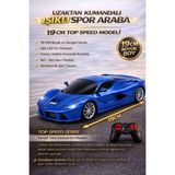 Yıldırım Oyuncak Uzaktan Kumandalı Rc Ferrari 19 cm Işıklı Spor Araba | Full Fonksiyon Şarjlı Yarış Arabası - Mavi