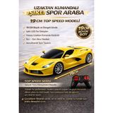 Yıldırım Oyuncak Uzaktan Kumandalı Rc Ferrari 19 cm Işıklı Spor Araba | Full Fonksiyon Şarjlı Yarış Arabası - Sarı