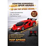 Yıldırım Oyuncak Uzaktan Kumandalı Rc Lamborghini 19 cm Işıklı Spor Araba | Full Fonksiyon Şarjlı Yarış Arabası - Kırmızı