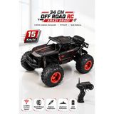 Yıldırım Oyuncak Uzaktan Kumandalı Şarjlı 15 Km/h Yapan 4x4 Off Road Rc Arazi Aracı 34CM – 2.4ghz Büyük Lastikli Süspansiyonlu Araba 6+ Yaş - Kırmızı