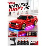 Yıldırım Oyuncak Uzaktan Kumandalı Şarjlı 30KM/H Yapan Bmw E30 Drift Arabası 27CM - Rc, Neon LED Işıklı, Profesyonel Drift Lastik Setli - Kırmızı