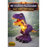 YILDIRIM OYUNCAK Uzaktan Kumandalı, Şarjlı, Işıklı, Sesli, Sağa Sola Giden 360 Derece Etrafında Dönen Dinozor R C