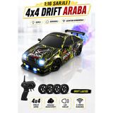 Yıldırım Oyuncak Uzaktan Kumandalı Şarjlı Işıklı ve Buhar Atan 4x4 Drift Araba – 2.4ghz 1:16 Ölçek LED Farlı Drift Lastikli Rc Yarış Arabası 6+ Yaş - Yeşil