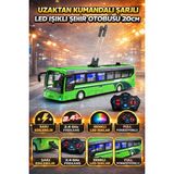 Yıldırım Oyuncak Uzaktan Kumandalı Şarjlı LED Işıklı Ful Fonksiyon 20 cm Şehir Otobüsü - Işıklı Oyuncak Şehir Otobüsü - Yeşil