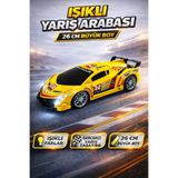 YILDIRIM OYUNCAK Uzaktan Kumandalı Şarjlı LED Işıklı Lamborghini Yarış Arabası 26 cm Büyük Boy Oyuncak Araba