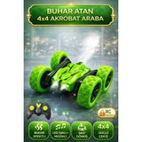Yıldırım Oyuncak Uzaktan Kumandalı Şarjlı LED Işıklı Müzikli Buhar Atan 4x4 Rc Akrobat Araba 16CM - Yeşil