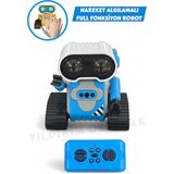 Yıldırım Oyuncak Uzaktan Kumandalı Sesli Işıklı Full Fonksiyon Müzikli 13 cm Sevimli ROBOT-360 Derece Rotasyon - Mavi - Sarı