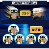 Yıldırım Oyuncak Uzaktan Kumandalı Sesli Işıklı Full Fonksiyon Müzikli 13 cm Sevimli ROBOT-360 Derece Rotasyon Robot - Sarı