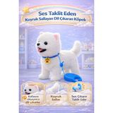 Yıldırım Oyuncak Uzaktan Kumandalı Sesli Müzikli Havlayan Yürüyen Ses Tekrar Etme Özellikli 30 cm Peluş Köpek - Beyaz