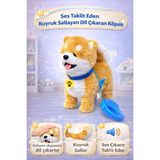 Yıldırım Oyuncak Uzaktan Kumandalı Sesli Müzikli Havlayan Yürüyen Ses Tekrar Etme Özellikli 30 cm Peluş Köpek - Sarı