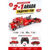 Yıldırım Oyuncak Uzaktan Kumandalı Taşıyıcı Çekici Tır 54CM – Tek Kumanda ile Tır Ya Da Spor Araba Ayrı Kontrol 2’si 1 Arada - Kırmızı