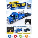 Yıldırım Oyuncak Uzaktan Kumandalı Taşıyıcı Çekici Tır 54CM – Tek Kumanda ile Tır Ya Da Spor Araba Ayrı Kontrol 2’si 1 Arada - Mavi