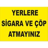 Yıldırım Sigara ve Çöp Atmayınız Levhası Pvc Malzeme 30 x 50 cm İş Güvenliği