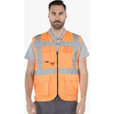 Yıldırımlar Fermuarlı Ikaz Yelek - Turuncu - 3XL