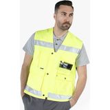 Yıldırımlar Reflektörlü Çok Cepli Haritacı Yeleği - Sarı - 4XL
